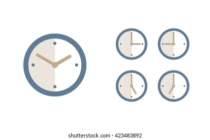 Time set icon. Clock set icon.