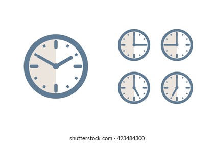 Time set icon. Clock set icon.