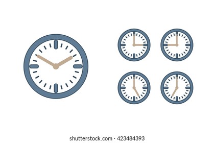 Time set icon. Clock set icon.