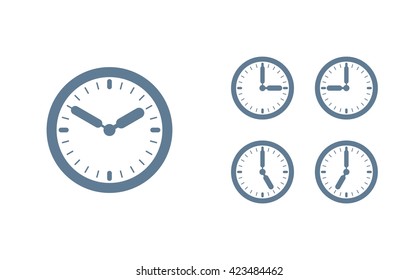 Time set icon. Clock set icon.