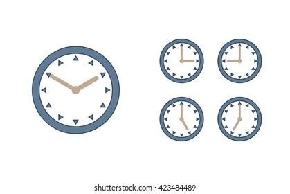 Time set icon. Clock set icon.