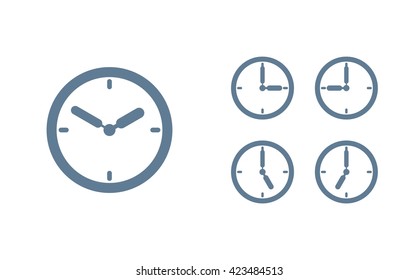 Time set icon. Clock set icon.