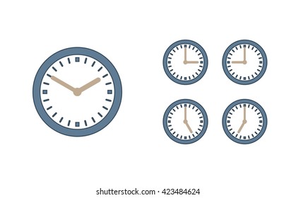 Time set icon. Clock set icon.