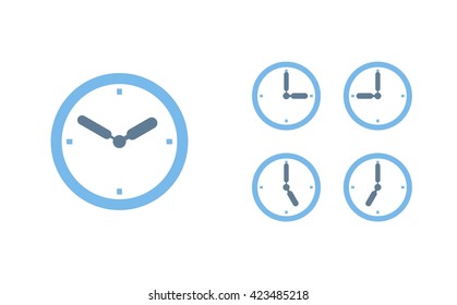 Time set icon. Clock set icon.