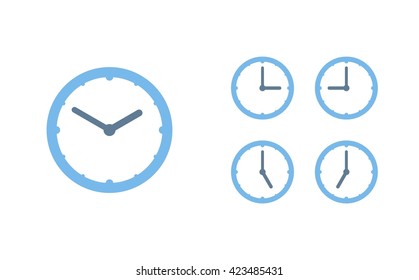 Time set icon. Clock set icon.