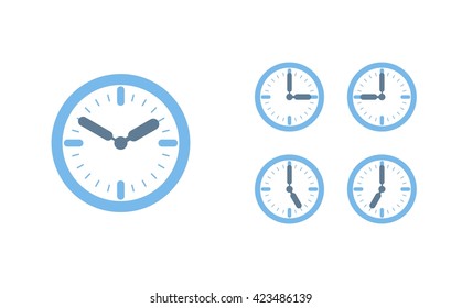 Time set icon. Clock set icon.