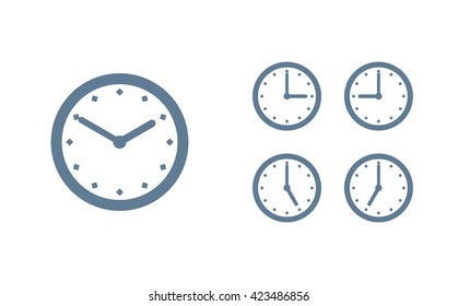 Time set icon. Clock set icon.