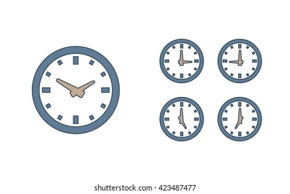 Time set icon. Clock set icon.
