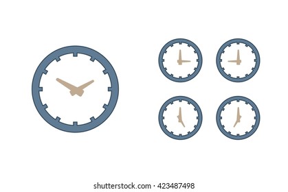 Time set icon. Clock set icon.