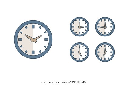Time set icon. Clock set icon.