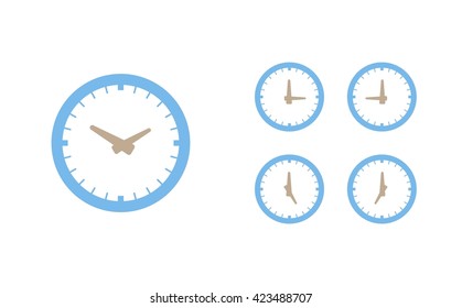 Time set icon. Clock set icon.