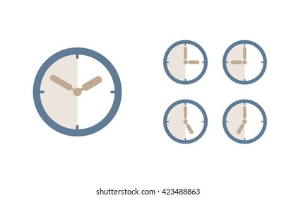 Time set icon. Clock set icon.