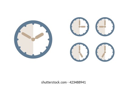 Time set icon. Clock set icon.