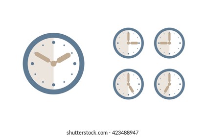 Time set icon. Clock set icon.