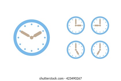 Time set icon. Clock set icon.