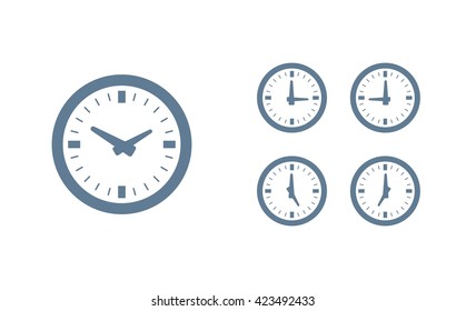 Time set icon. Clock set icon.
