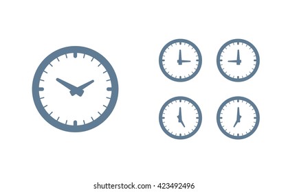 Time set icon. Clock set icon.