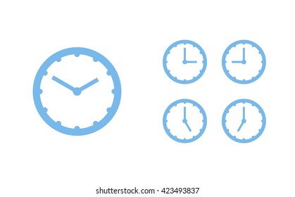 Time set icon. Clock set icon.
