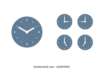 Time set icon. Clock set icon.