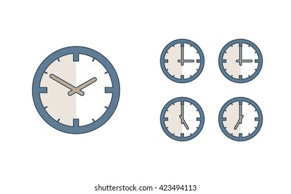 Time set icon. Clock set icon.