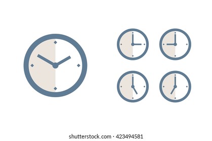 Time set icon. Clock set icon.