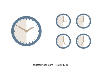 Time set icon. Clock set icon.