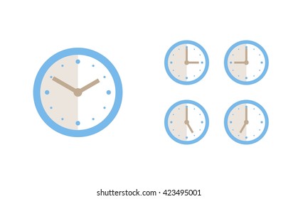 Time set icon. Clock set icon.