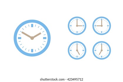 Time set icon. Clock set icon.