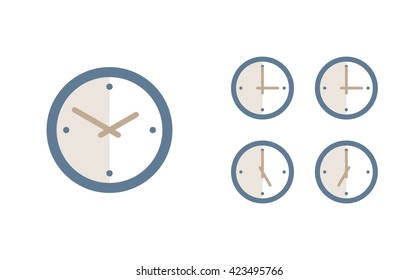 Time set icon. Clock set icon.