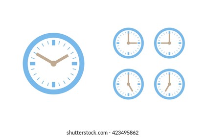 Time set icon. Clock set icon.