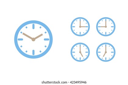 Time set icon. Clock set icon.