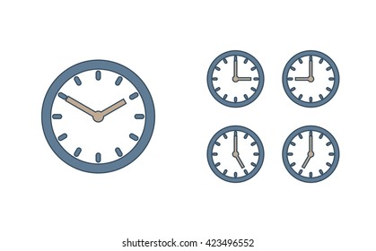 Time set icon. Clock set icon.