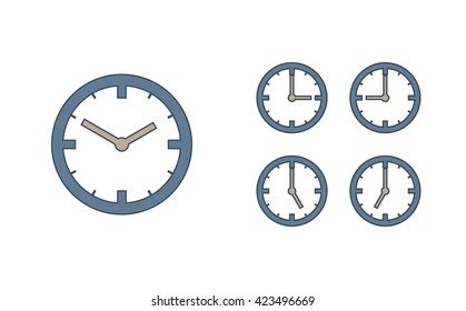 Time set icon. Clock set icon.