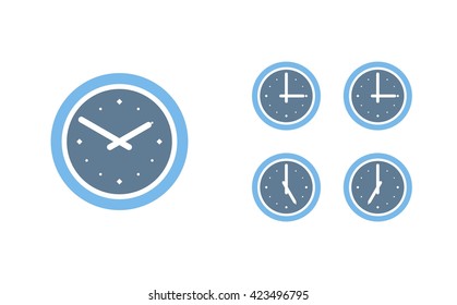 Time set icon. Clock set icon.