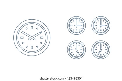 Time set icon. Clock set icon.
