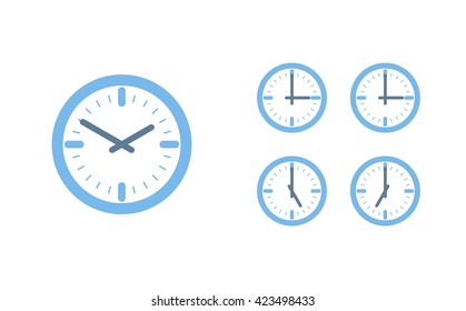 Time set icon. Clock set icon.