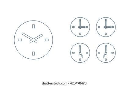 Time set icon. Clock set icon.