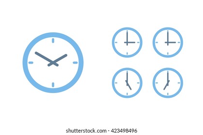 Time set icon. Clock set icon.