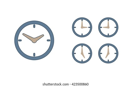 Time set icon. Clock set icon.