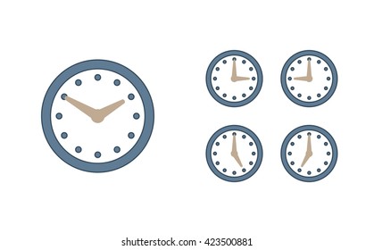 Time set icon. Clock set icon.