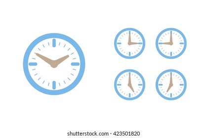 Time set icon. Clock set icon.