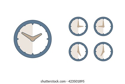 Time set icon. Clock set icon.