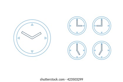 Time set icon. Clock set icon.