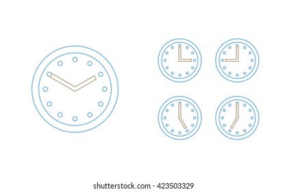 Time set icon. Clock set icon.