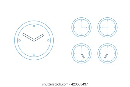Time set icon. Clock set icon.