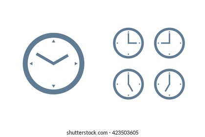 Time set icon. Clock set icon.