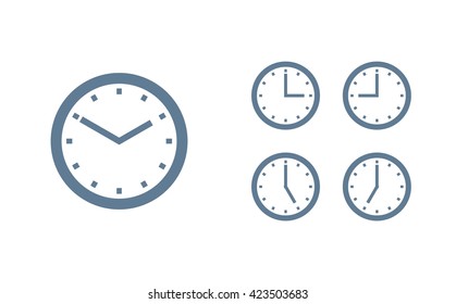 Time set icon. Clock set icon.