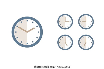 Time set icon. Clock set icon.