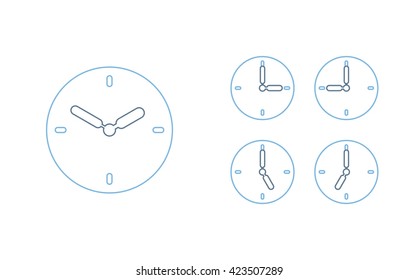 Time set icon. Clock set icon.