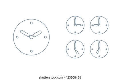 Time set icon. Clock set icon.